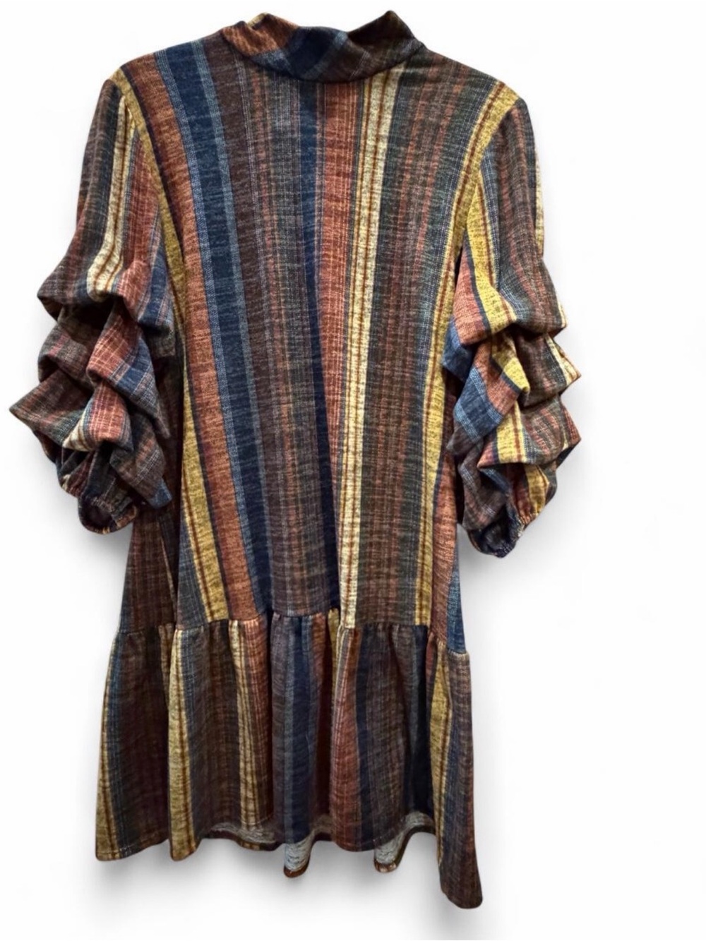Danny & Nicole Striped Knit Top in Blue, Rust & Olive